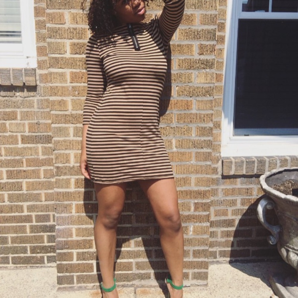 Striped Cotton Mini Dress